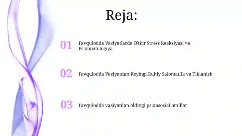 Favqulodda Vaziyatlarda O'tkir Stress Reaksiyasi va Psixopatologiya 2