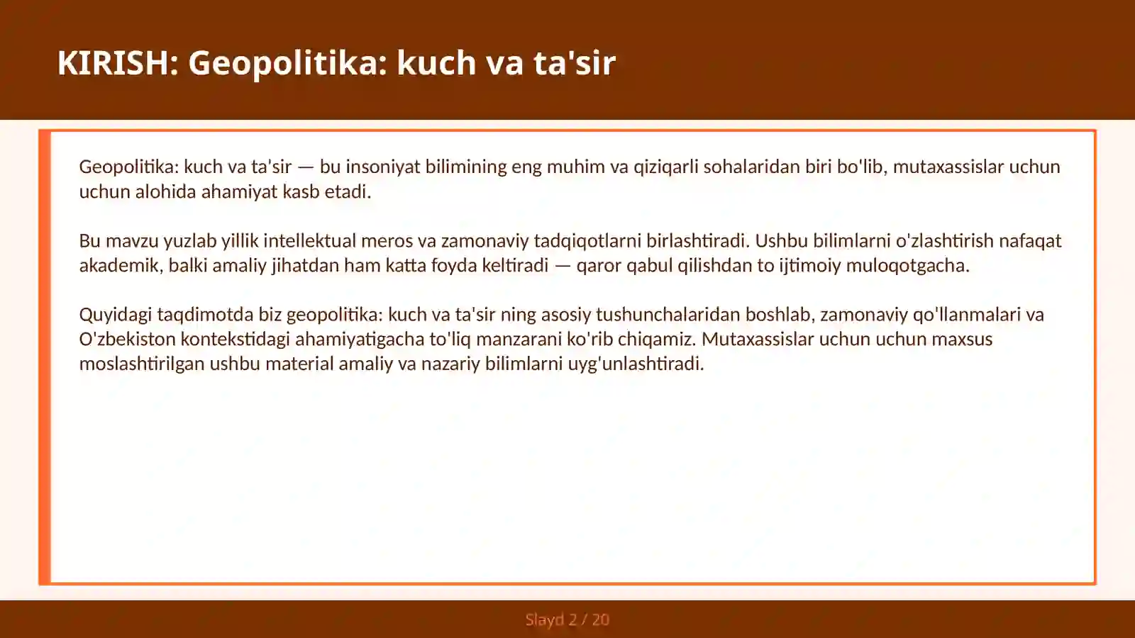Geopolitika: Kuch va Ta'sir 2