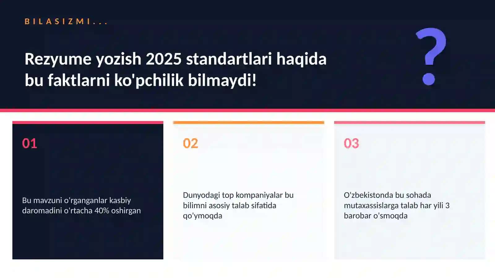 Rezyume yozish 2025 standartlari 2