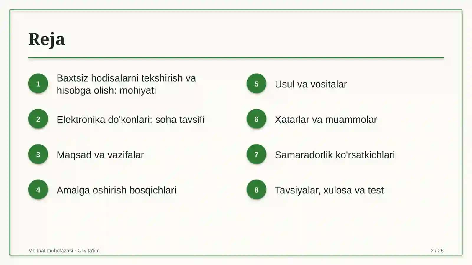 elektronika do'konlarida baxtsiz hodisalarni tekshirish va hisobga olish 1171 2