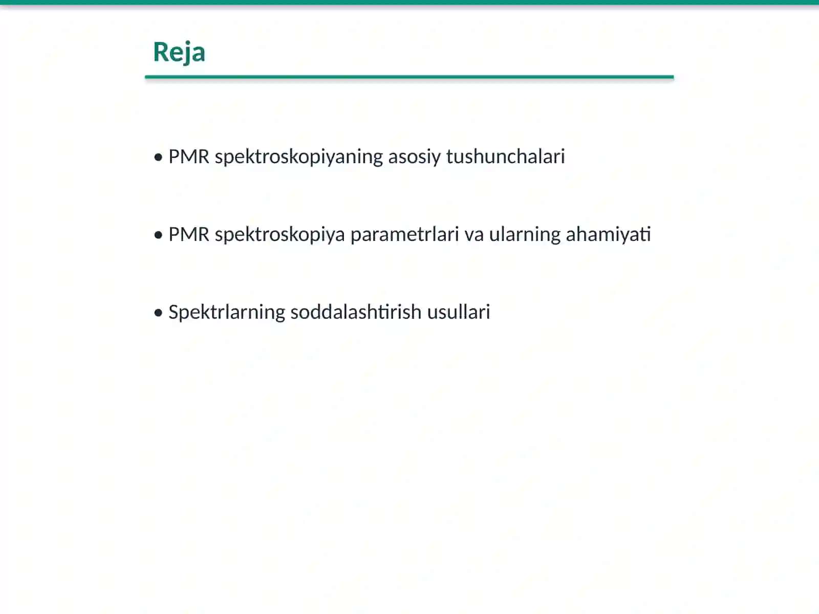 PMR spektroskopiya parametrlari 2