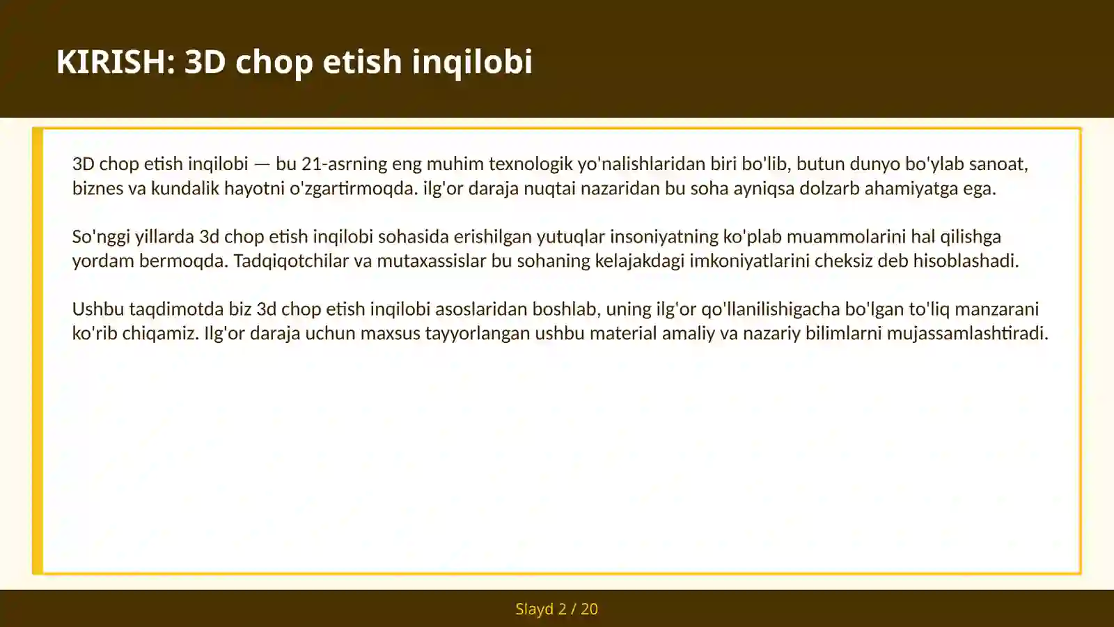 3D CHOP ETISH INQILOBI 2