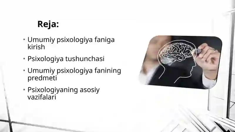 Umumiy psixologiya fanining predmeti va ilmiy tadqiqot metodlari 2