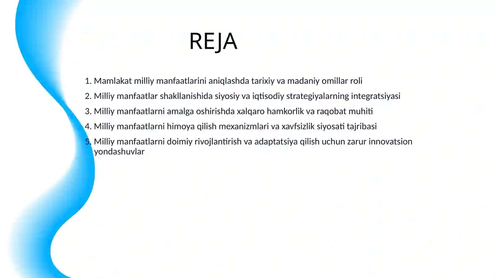 MAMLAKATNING MILLIY MANFAATLARINI SHAKLLANTIRISH VA AMALGA OSHIRISH TAJRIBASI 2