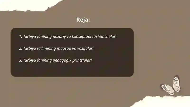 Tarbiya fanini oʻqitishning konseptual asoslari 2