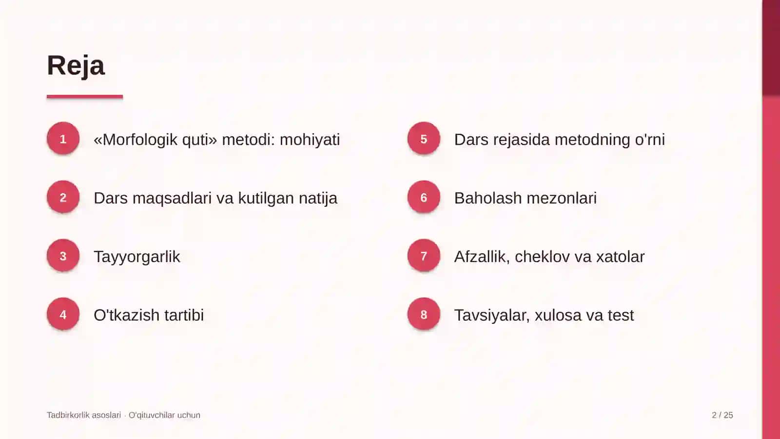 tadbirkorlik asoslari darslarida morfologik quti metodidan foydalanish 5033 2