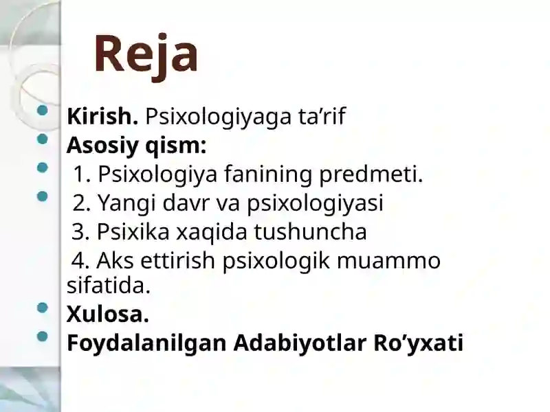 Psixologiyafanining predmeti 2