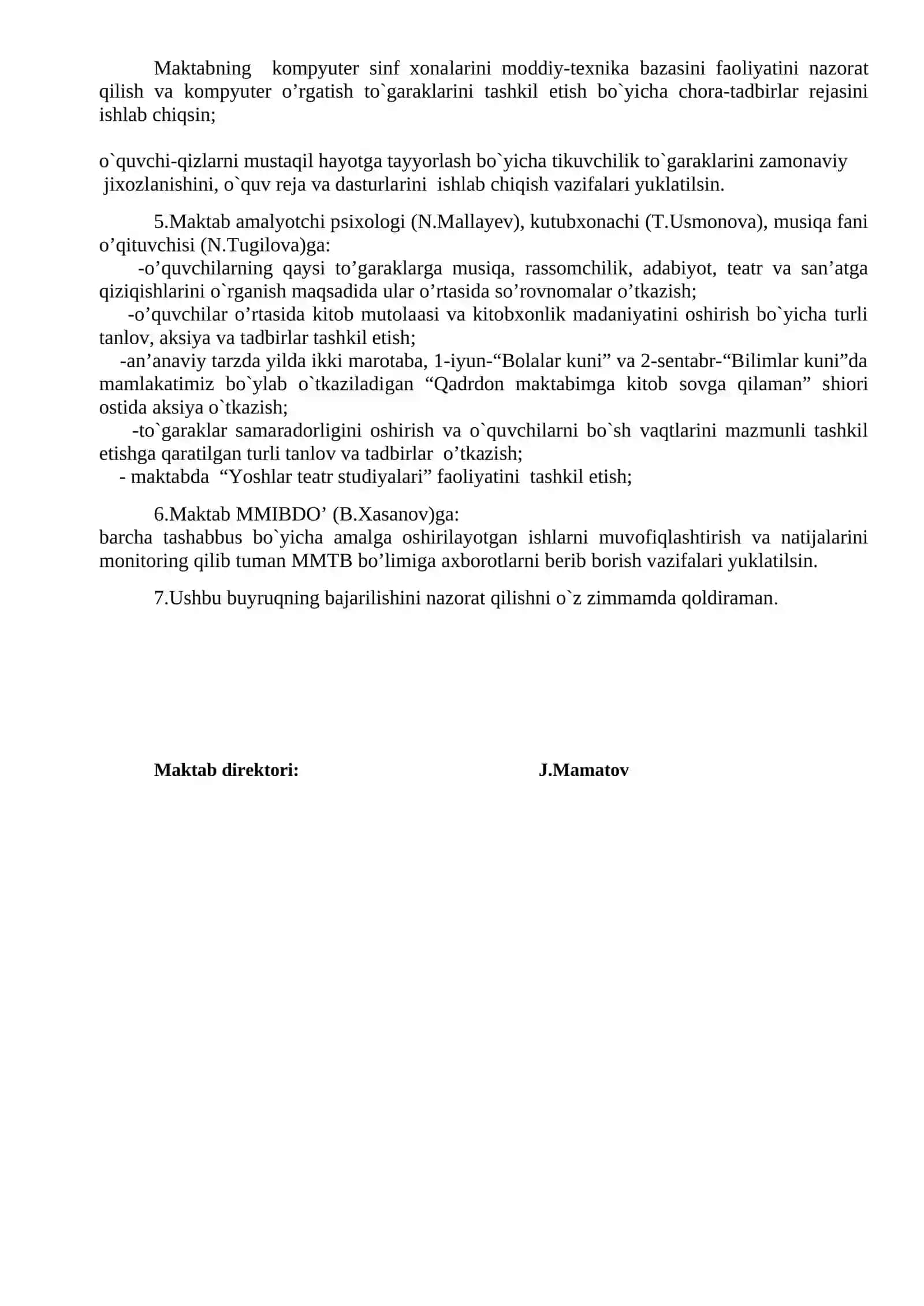 Amalga oshirish chora-tadbirlari 2