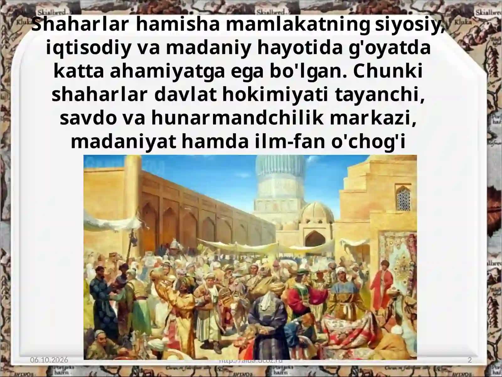 Amirlik shaharlari hayoti va savdo-sotiq ishlari 2