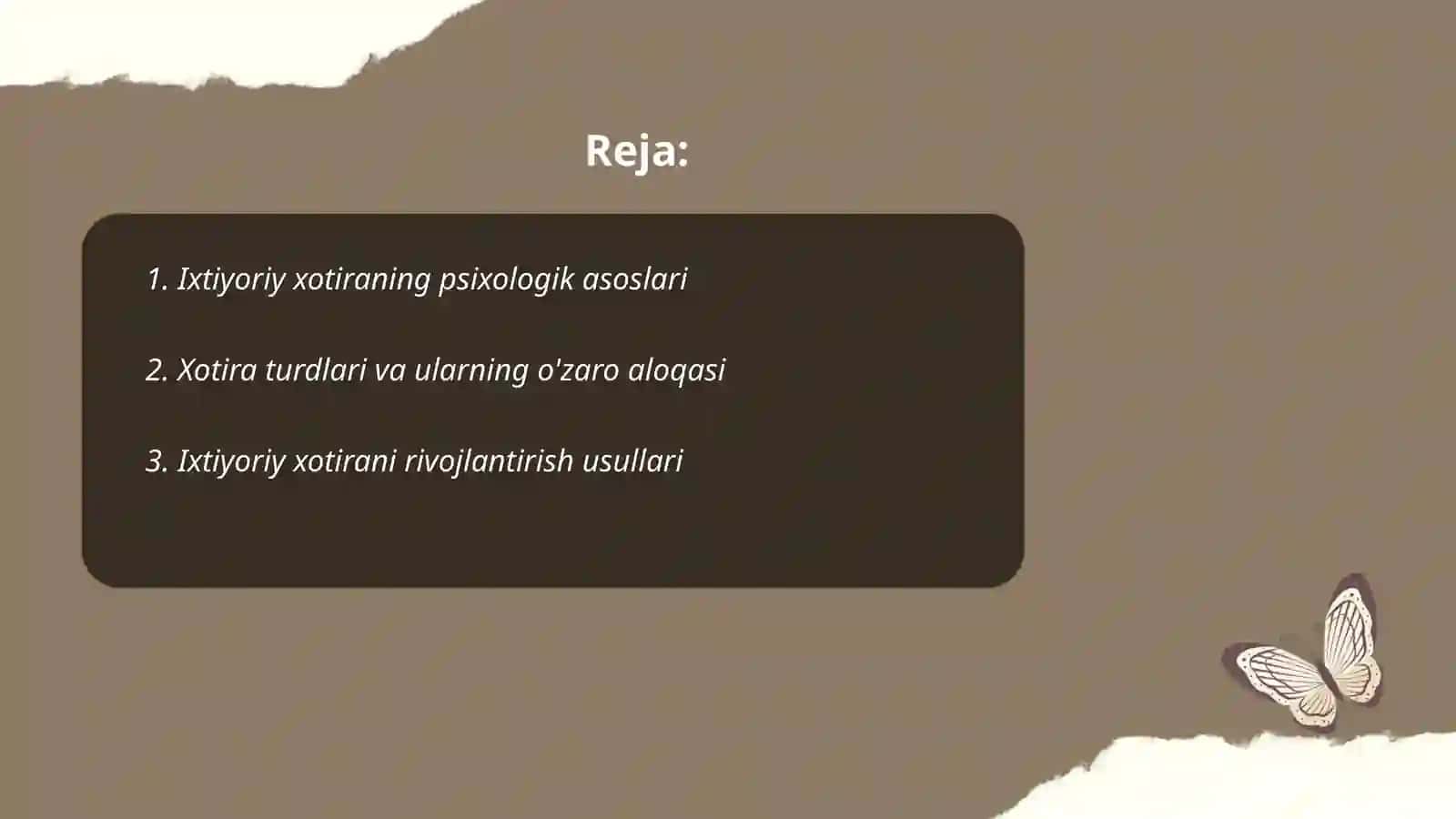 Ixtiyoriy xotirani shakllantirish usul va vositalari xotira patalogiyasi va korreksiyasi 2