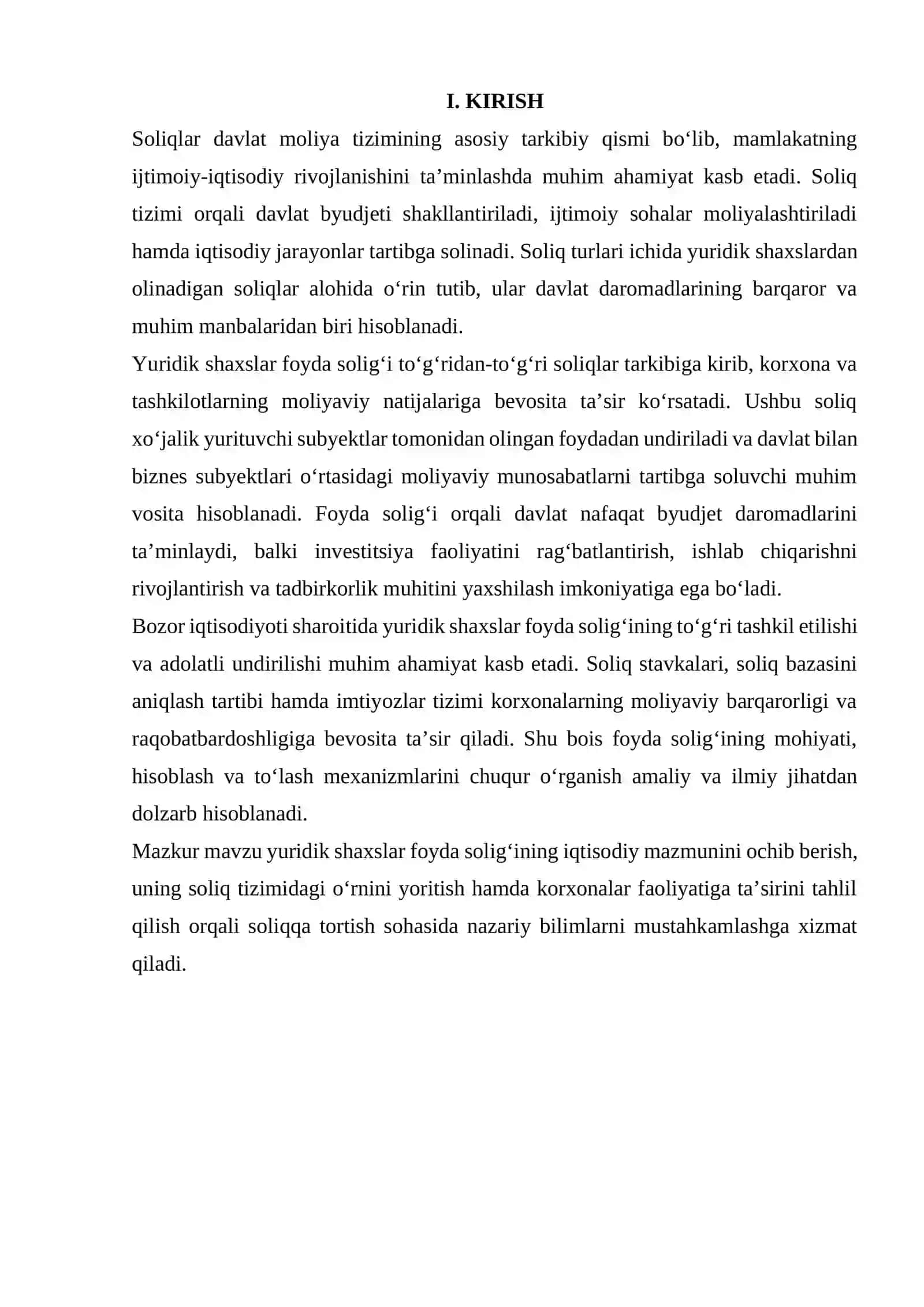 SOLIQ TURLARI YURIDIK SHAXSLAR FOYDA SOLIG'I 2