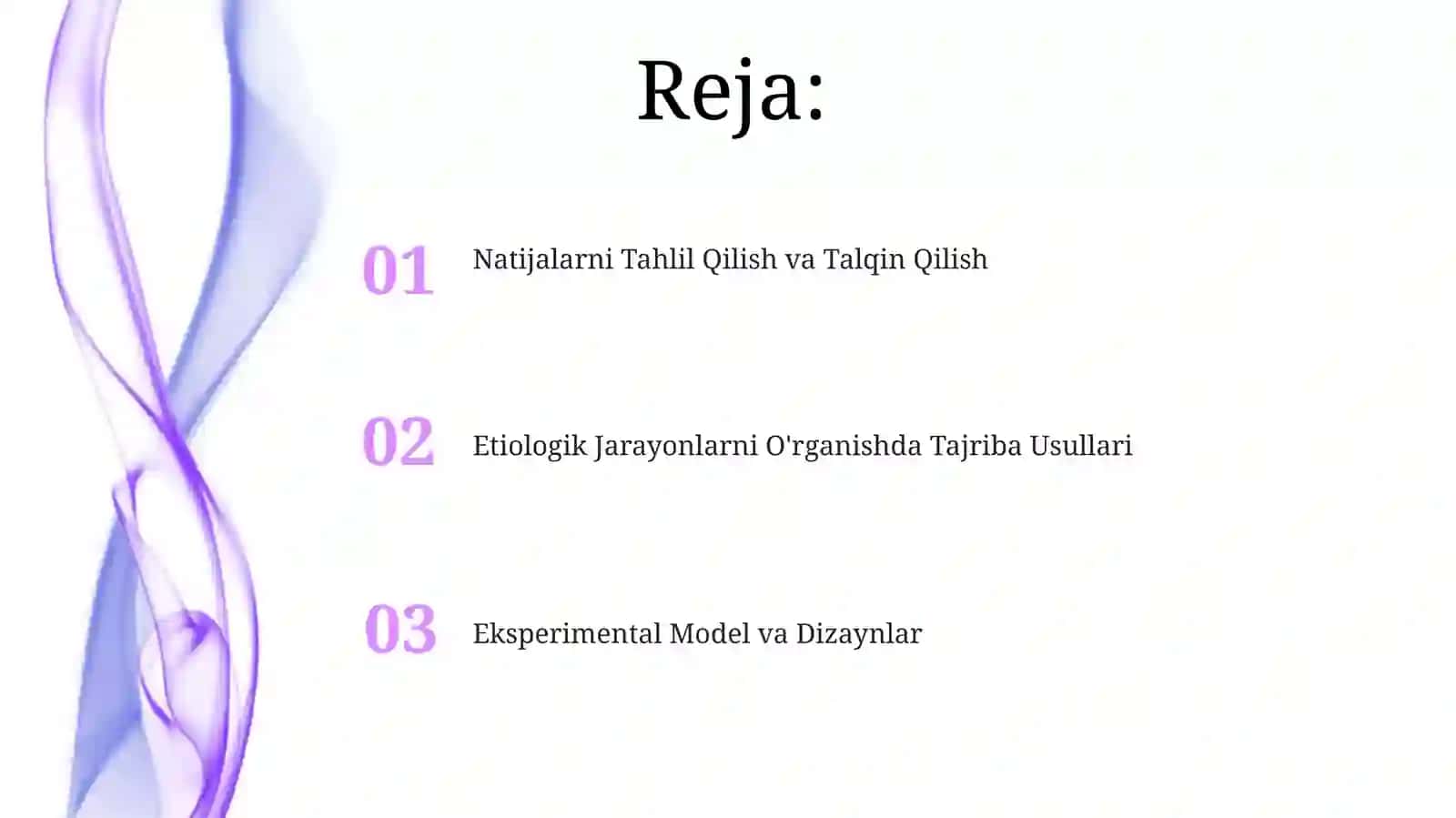 Etiologik Jarayonlarni O'rganishda Tajriba Usullari 2
