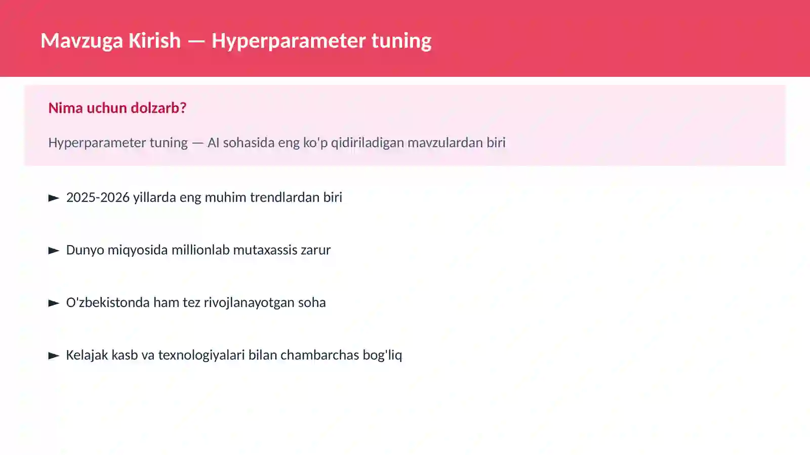 Hyperparameter tuning 2