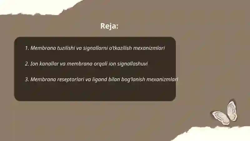 Membranalar orqali signallarni o‘tkazilishi 2