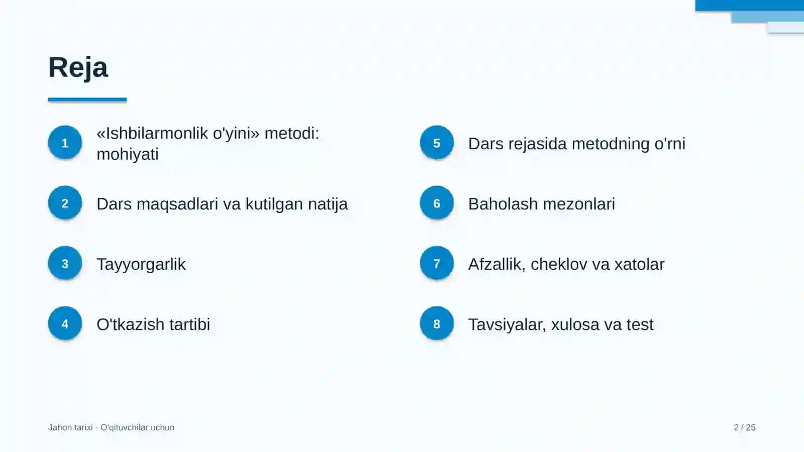 jahon tarixi darslarida ishbilarmonlik o'yini metodidan foydalanish 6279 2