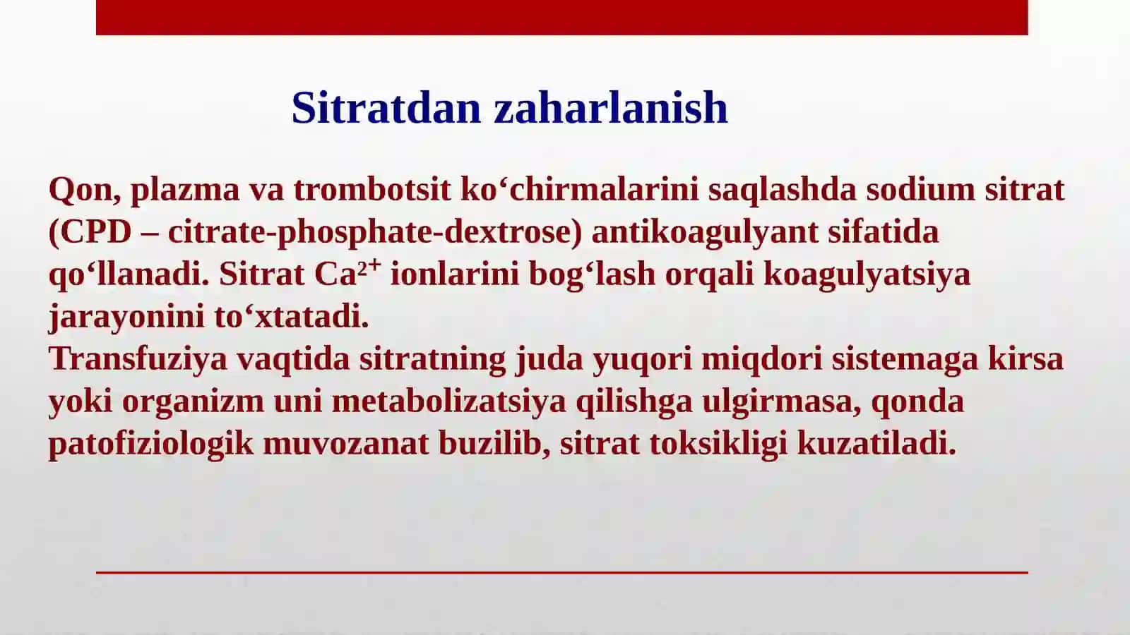 Sitratdan zaharlanish sabablari, klinikasi va klinikasi tashxisi 2