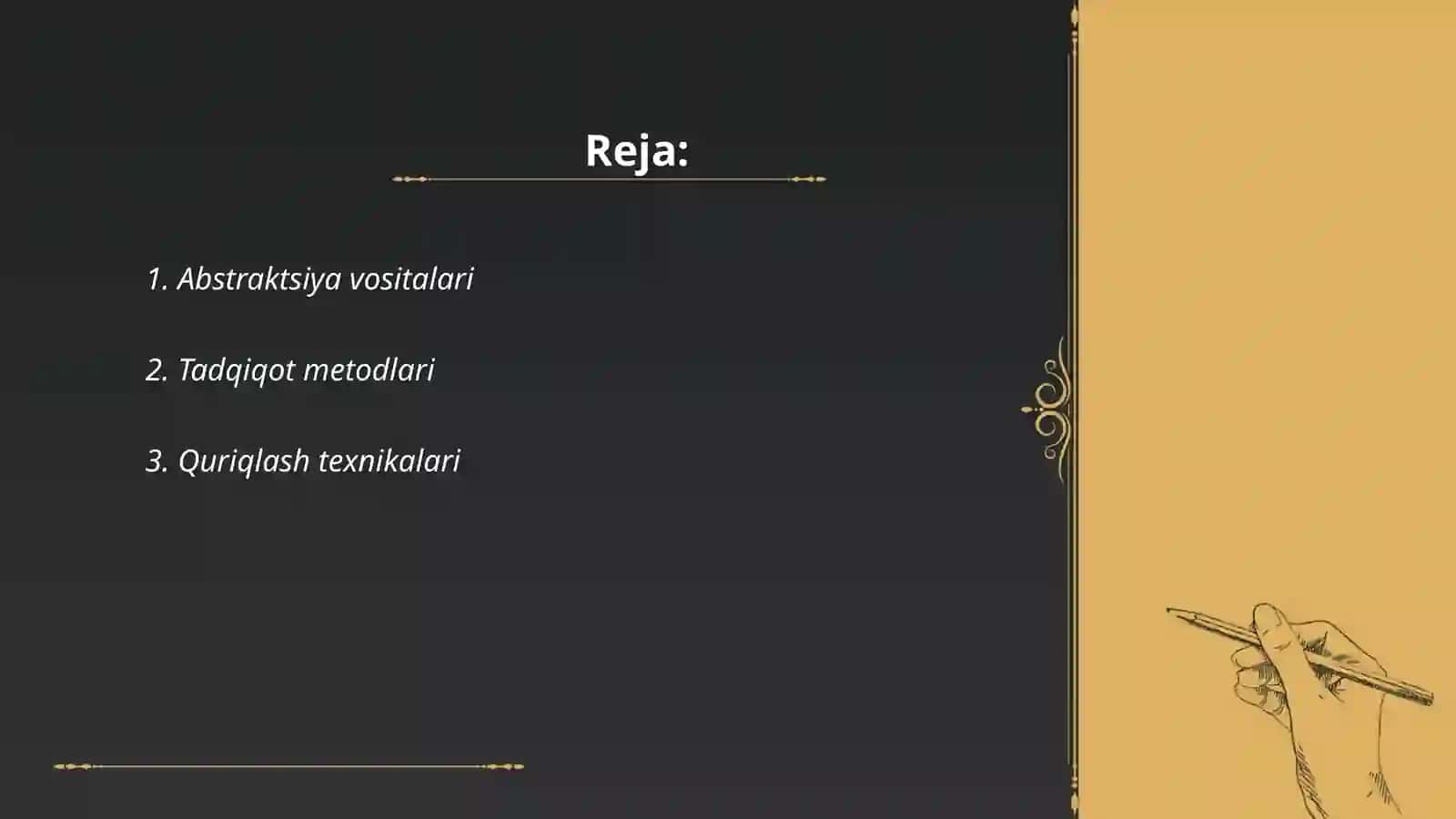 Abstraktsiya vositalari 2