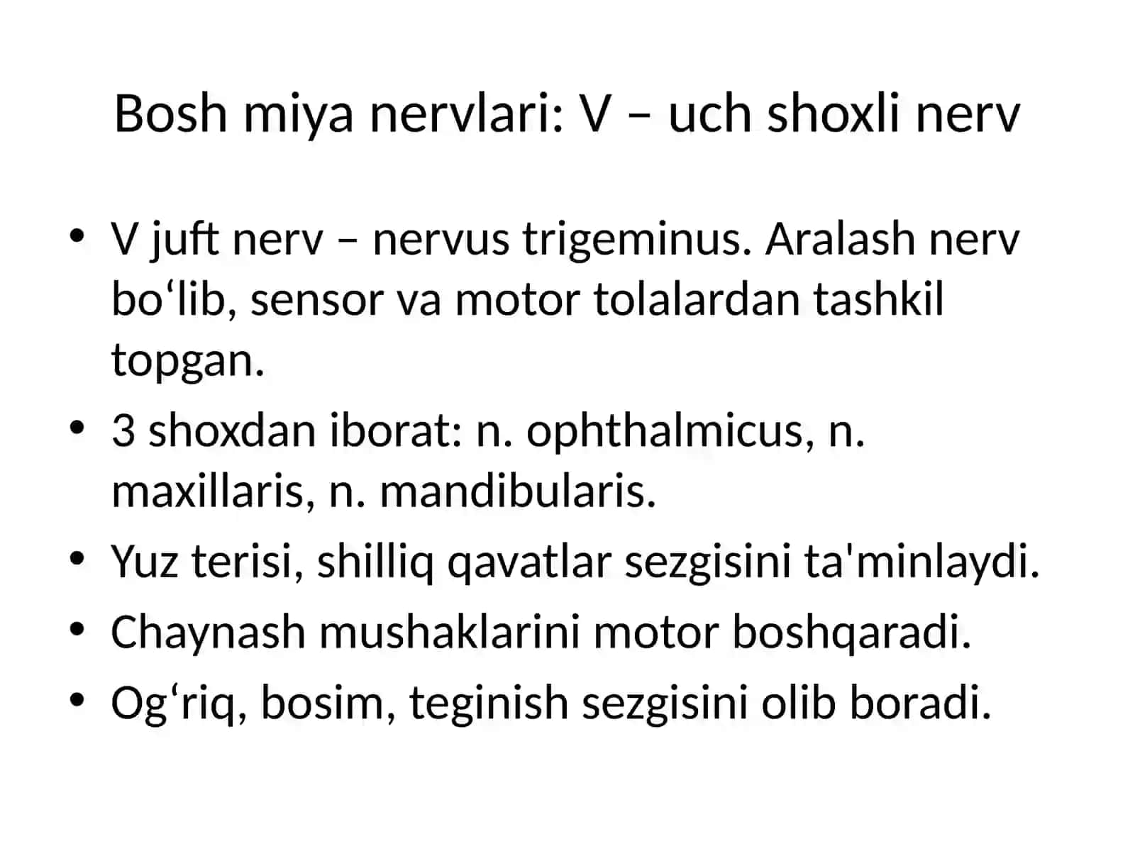 Uch shoxli nervlar 2