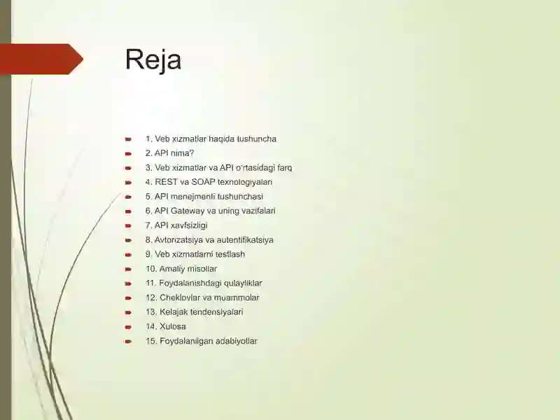 Veb xizmatlar(Web Services) va API (Application Programming Interface) 2