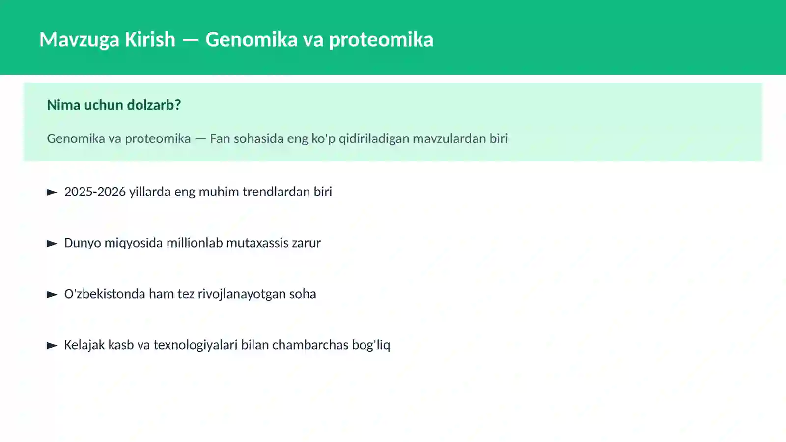 Genomika va proteomika 2