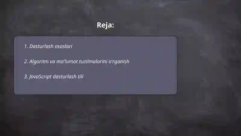 Dasturlash asoslari 2