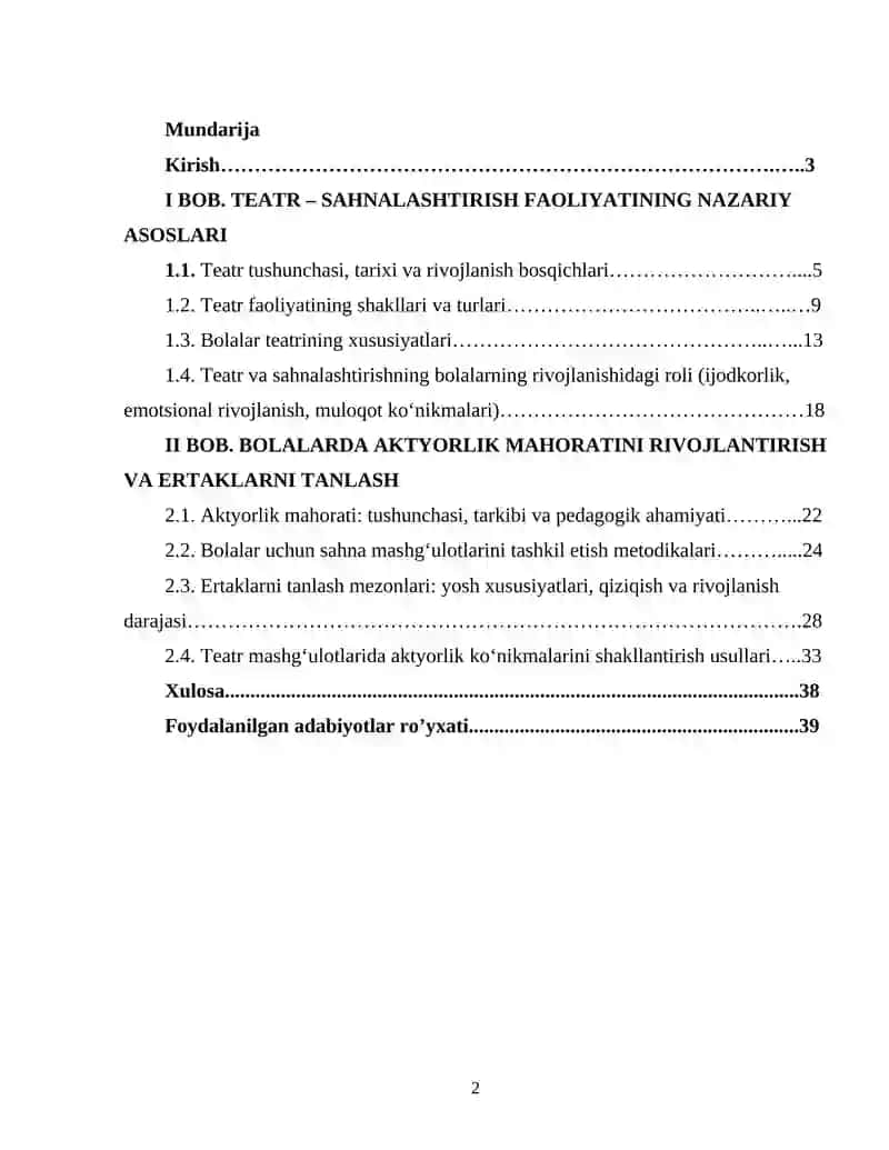 Teatr - sahnalashtirish faoliyatining shakllari. Teatr faoliyatida bolalarda aktyorlik mahoratini rivojlantirishda ertaklar tanlash12.docx 2
