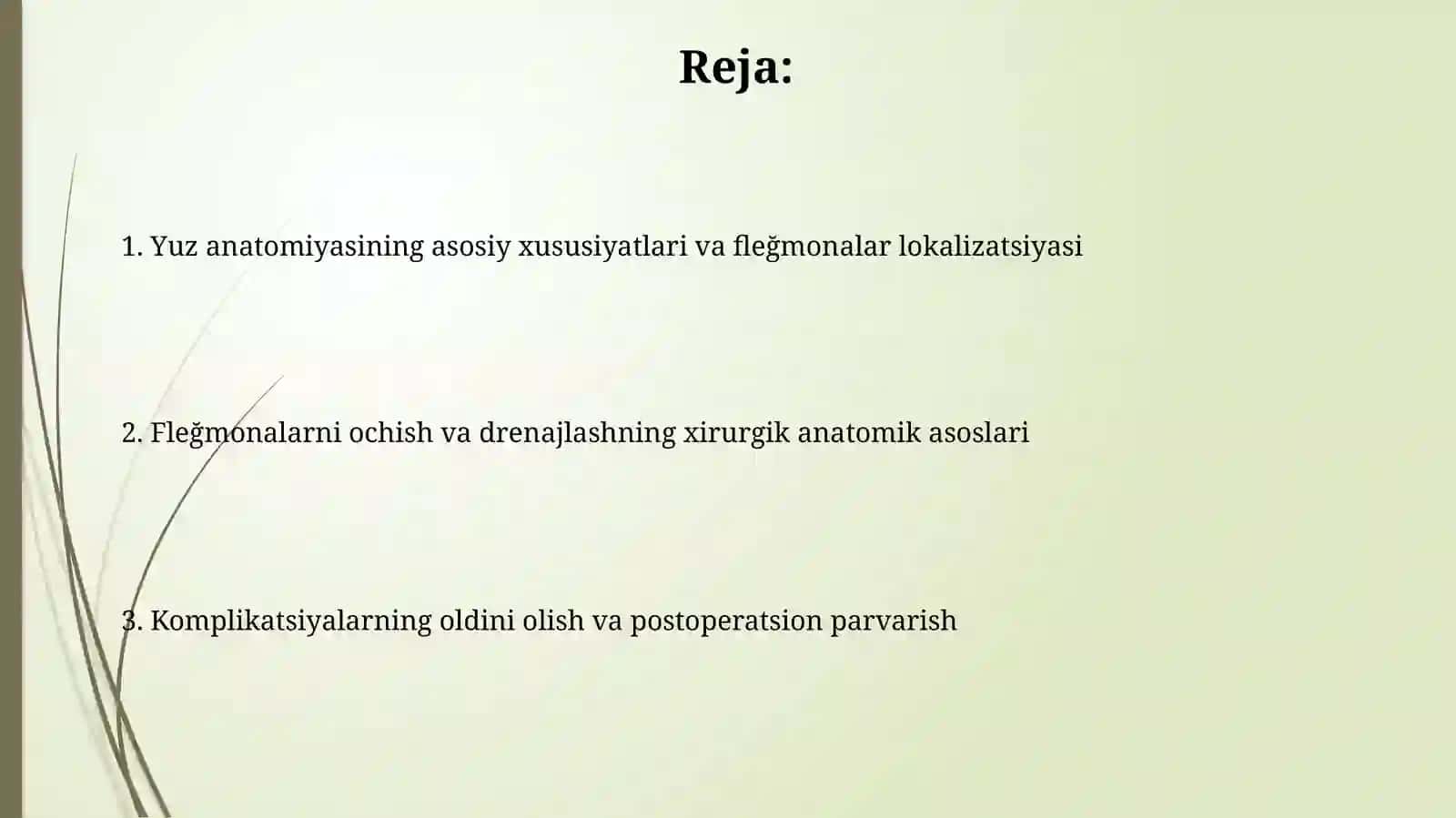 Yuzning yuza flegmonalarining ochish hamda drenejlashning klinikanatomikasoslari 2