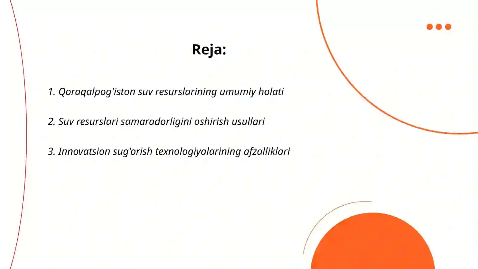 Qoraqalpogʼiston suv resurslari va sanoatida innovatsion sugʼorish tarmoqlari 2