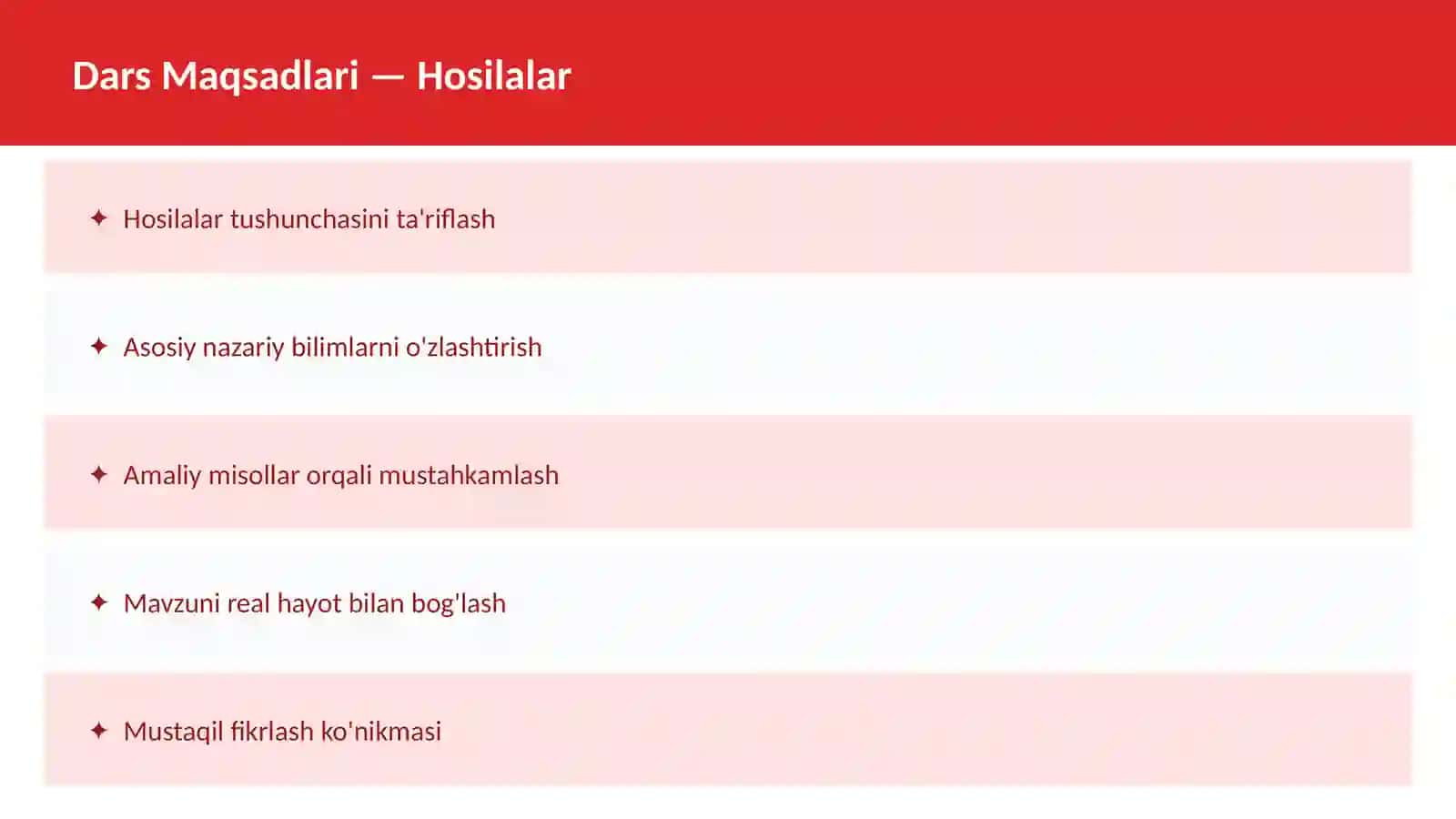 Matematika - Limitlar O'qituvchilar va talabalar uchun dars ishlanma 2