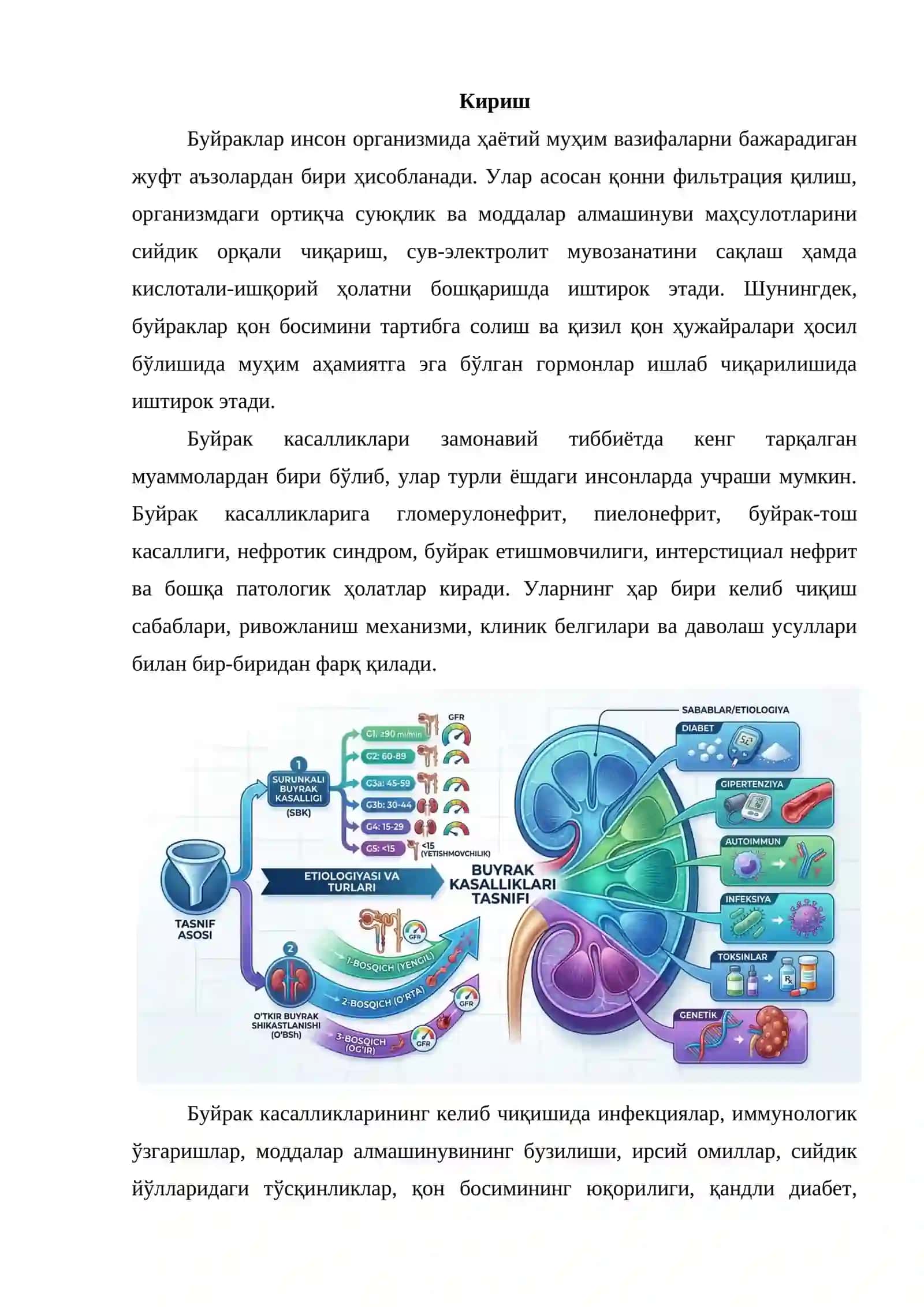 Буйрак касалликлари: этиологияси, текшириш усуллари, дифференциал диагностикаси ва даволаш усуллари 2