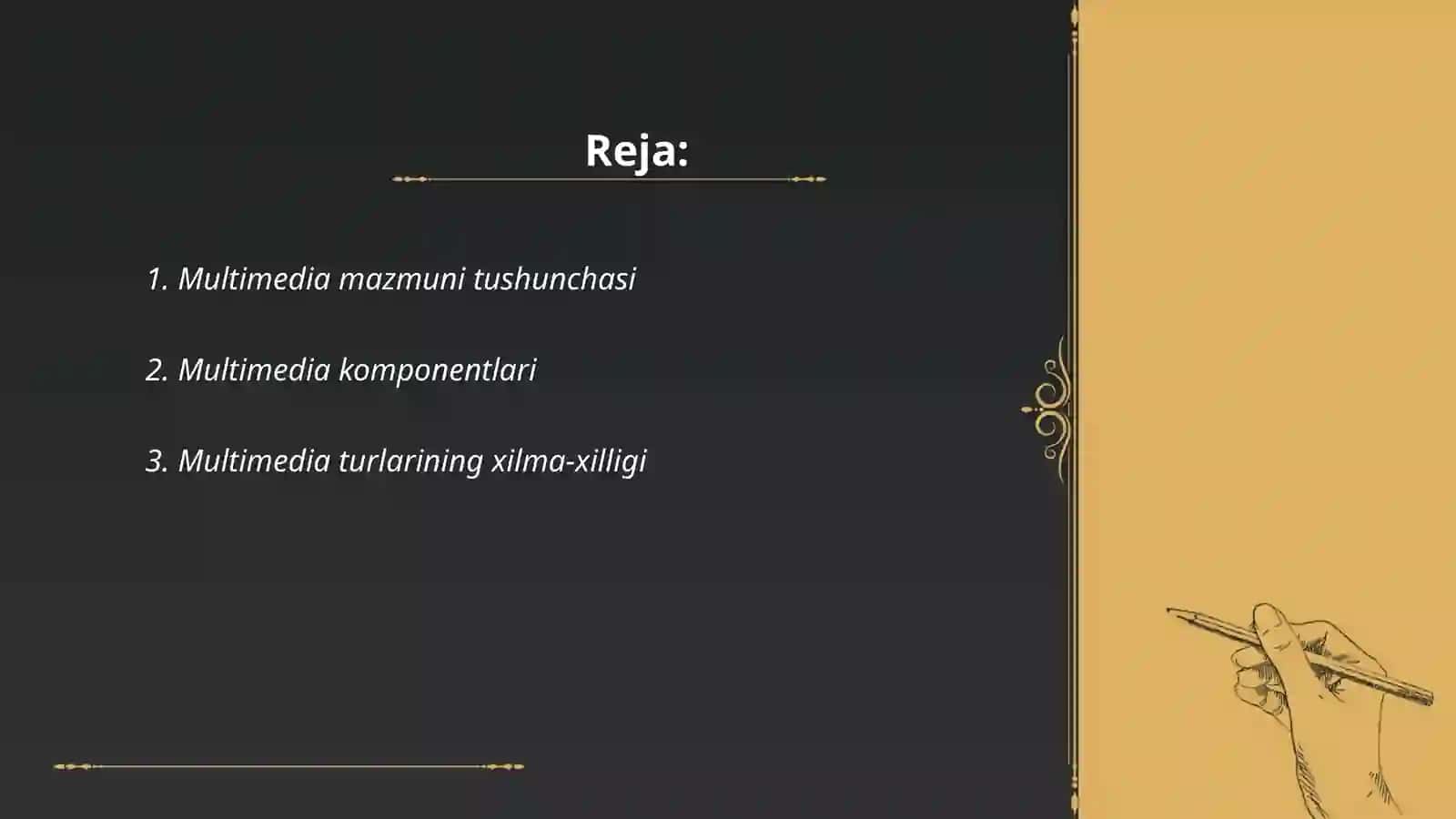 Multimedia mazmuni va shakllanishi 2