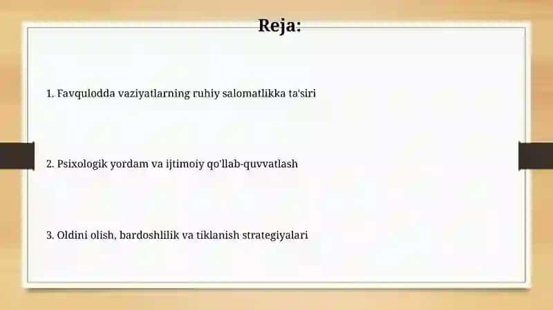Favqulodda Vaziyatlarning Ruhiy Salomatlikka Ta'siri 2