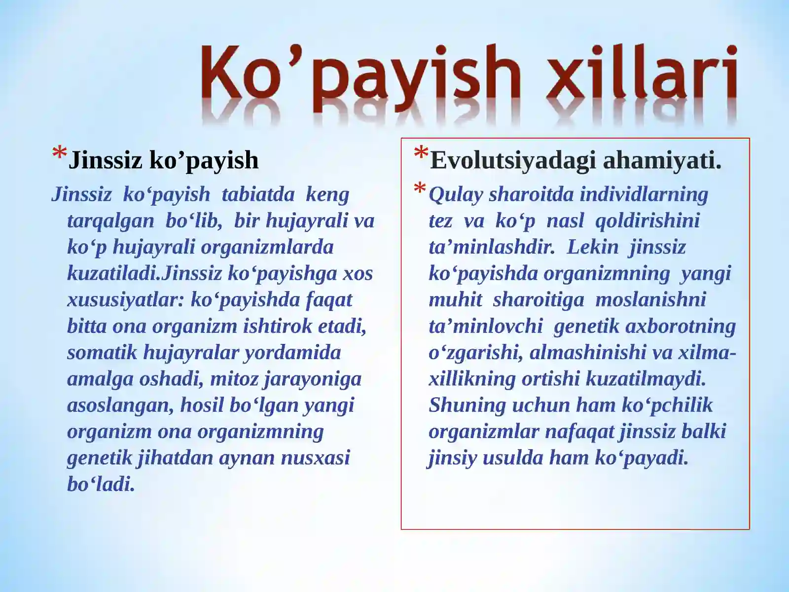 Jinssiz ko’payish 2