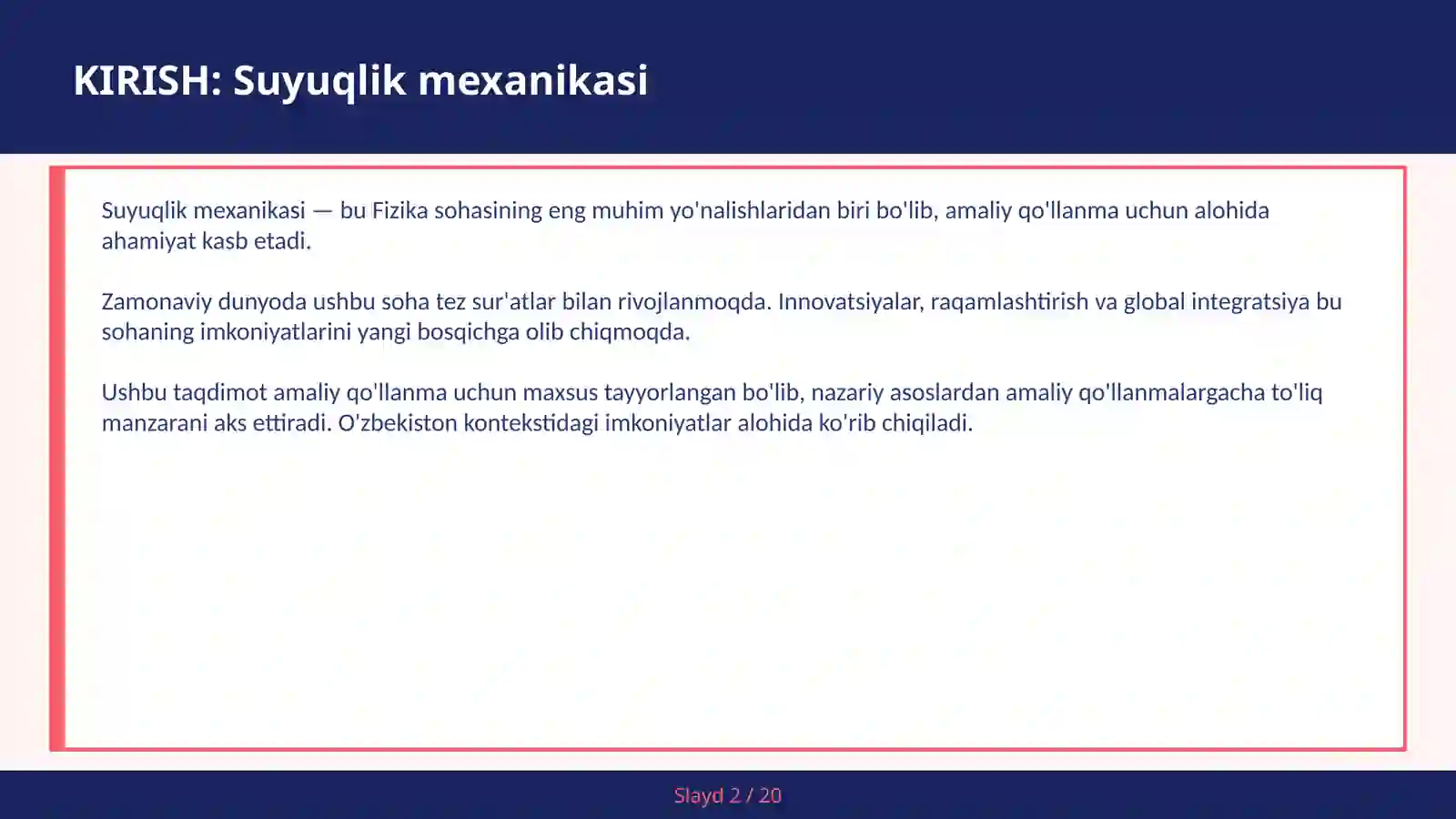 SUYUQLIK MEXANIKASI 2