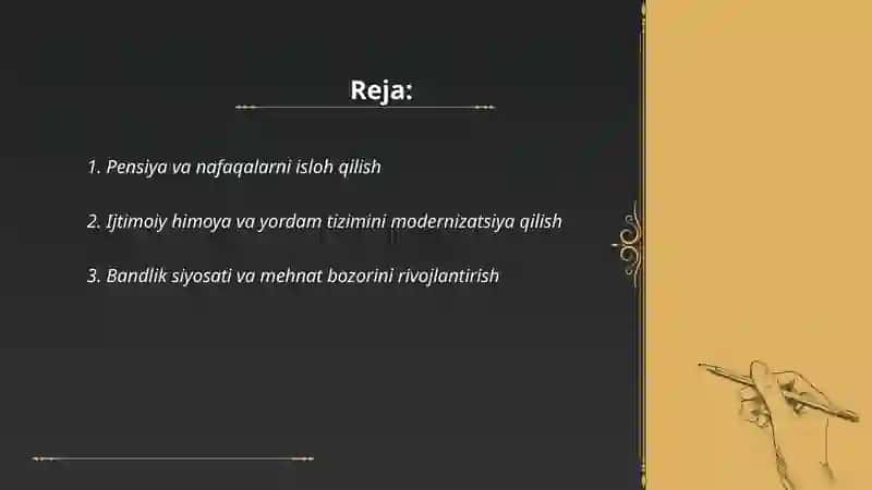 O'zbekiston Respublikasida ijtimoiy himoya va ijtimoiy nafaqa tizimini isloh qilish 2