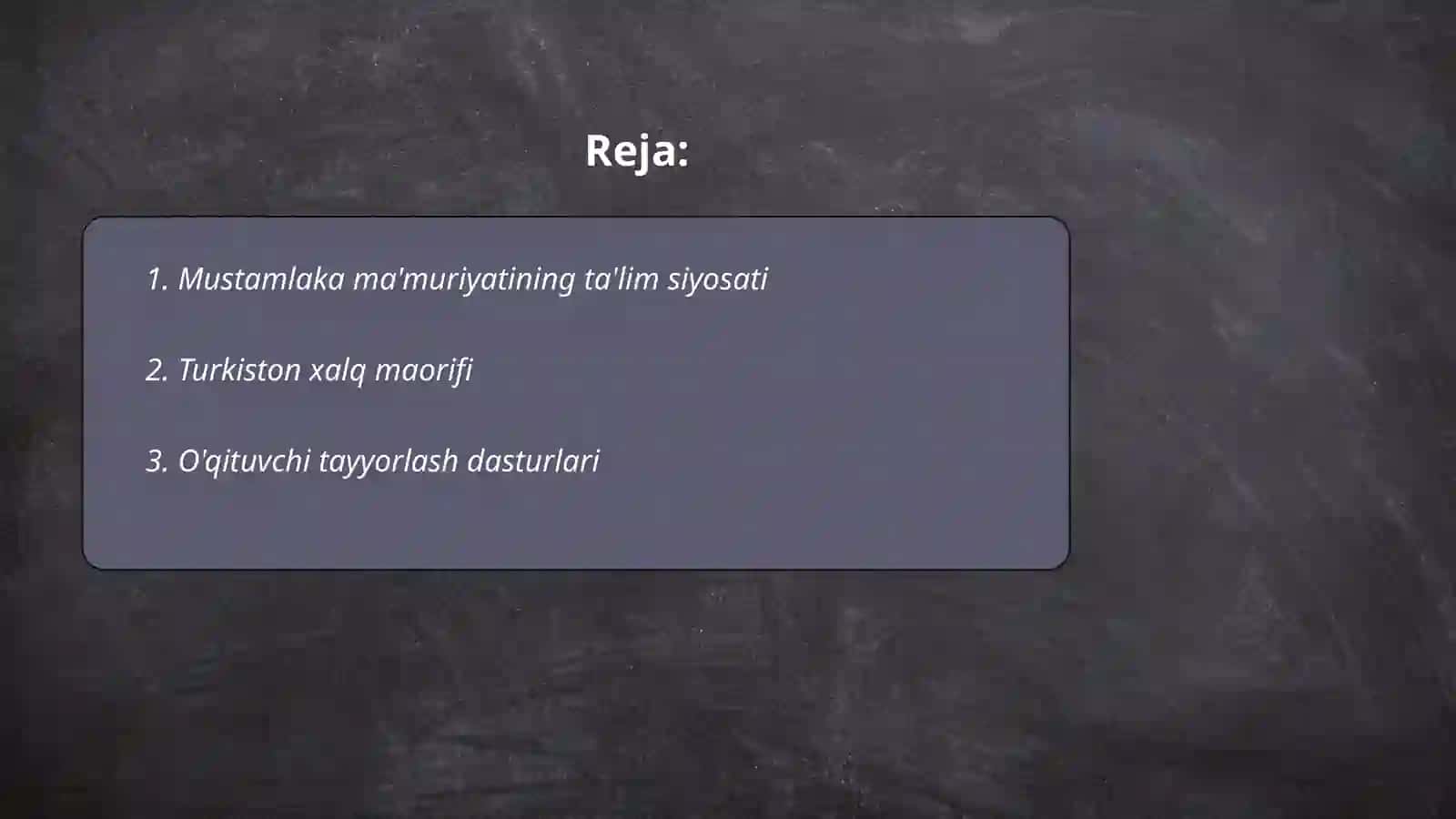 Mustamlaka xokimiyatning Turkistonda o'qitish ishlariga doir siyosati 2