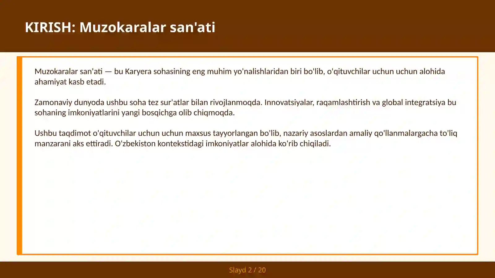 Muzokaralar san'ati 2
