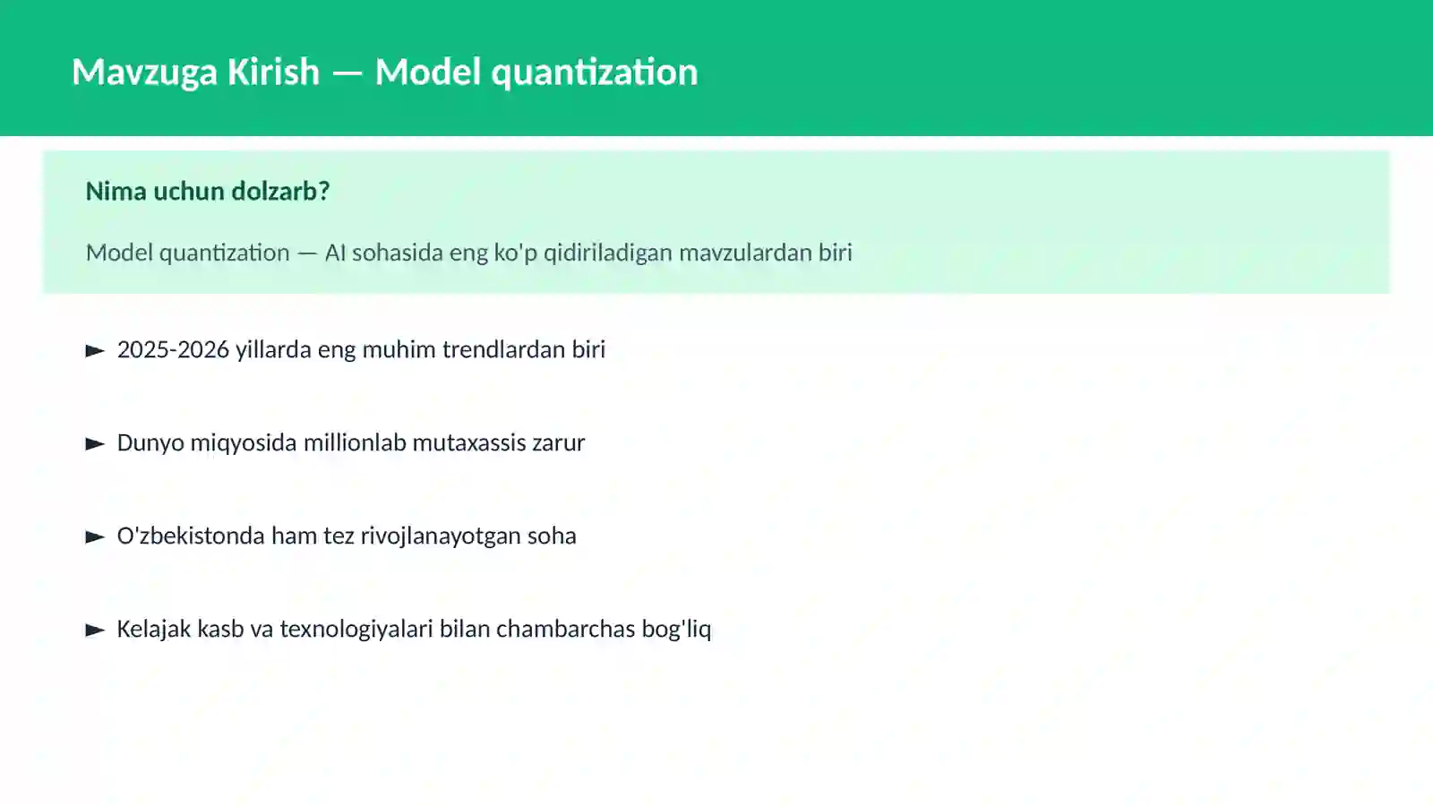 AI | DEEP LEARNING VA NEYRON TARMOQLAR 2