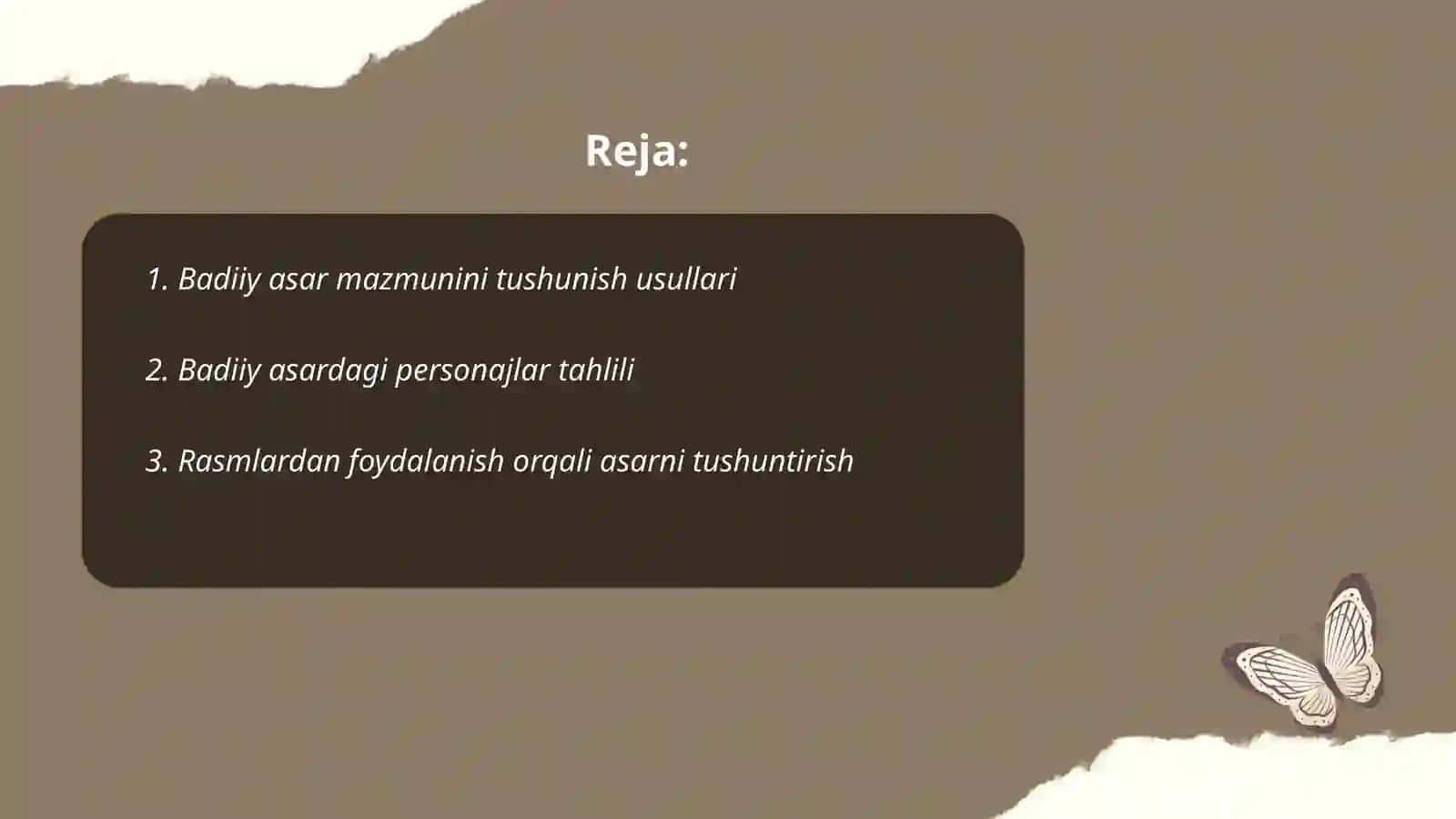 Badiiy asar mazmunini tushunish usullari 2