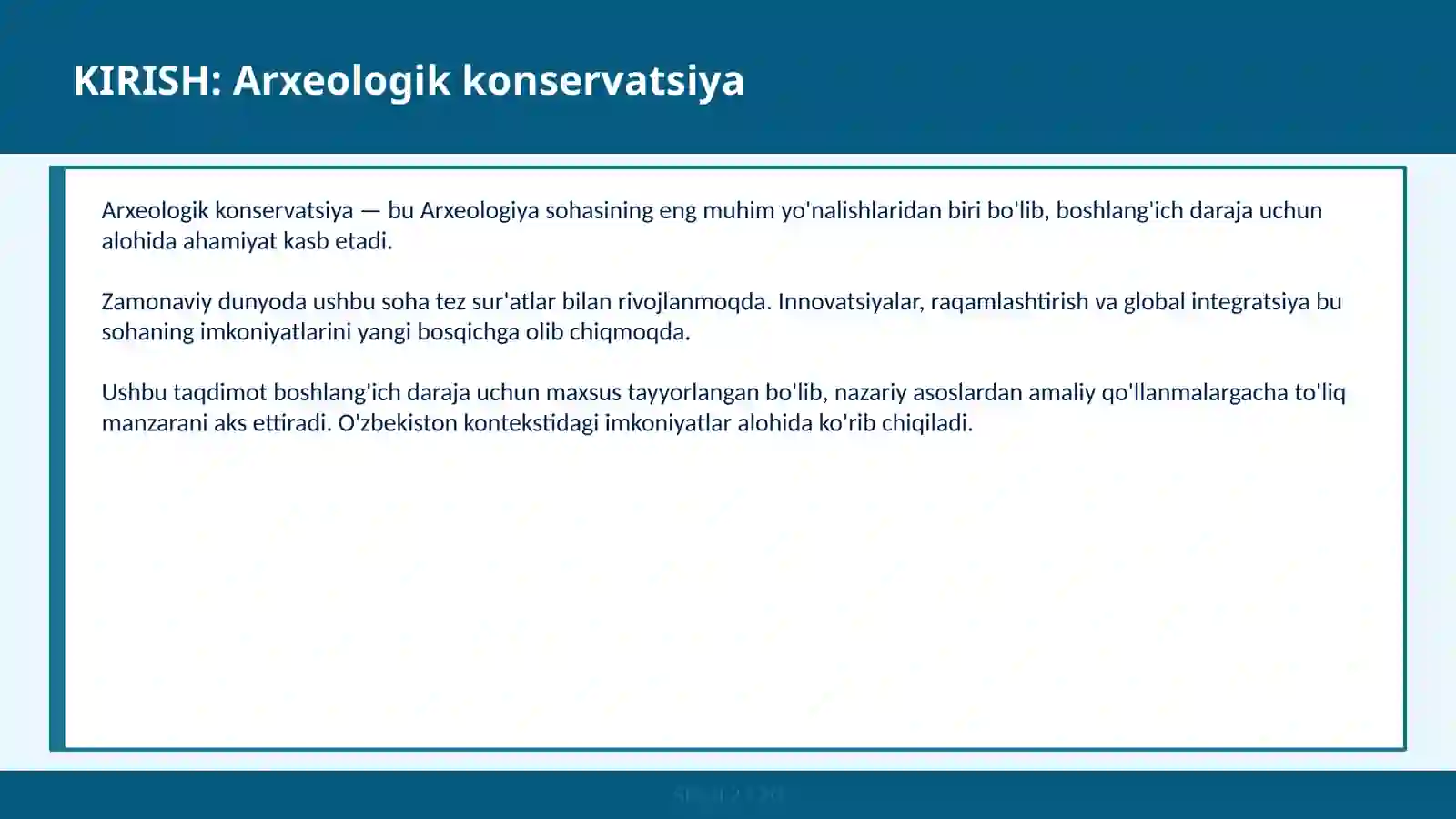 Arxeologik konservatsiya 2
