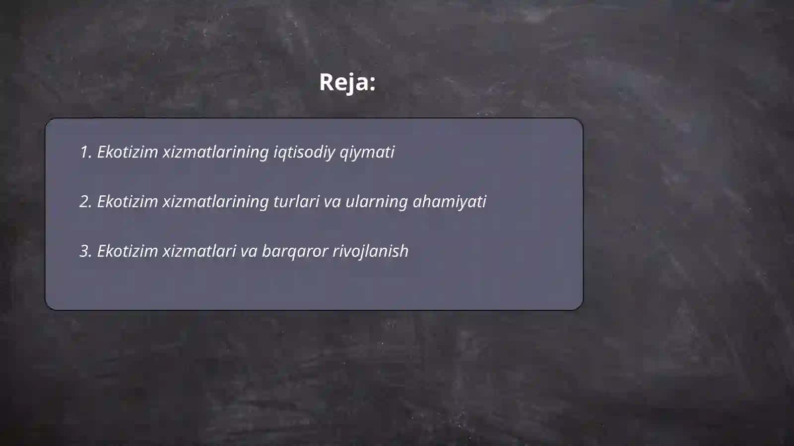 Ekotizim xizmatlarini iqtisodiy tahlil qilish 2