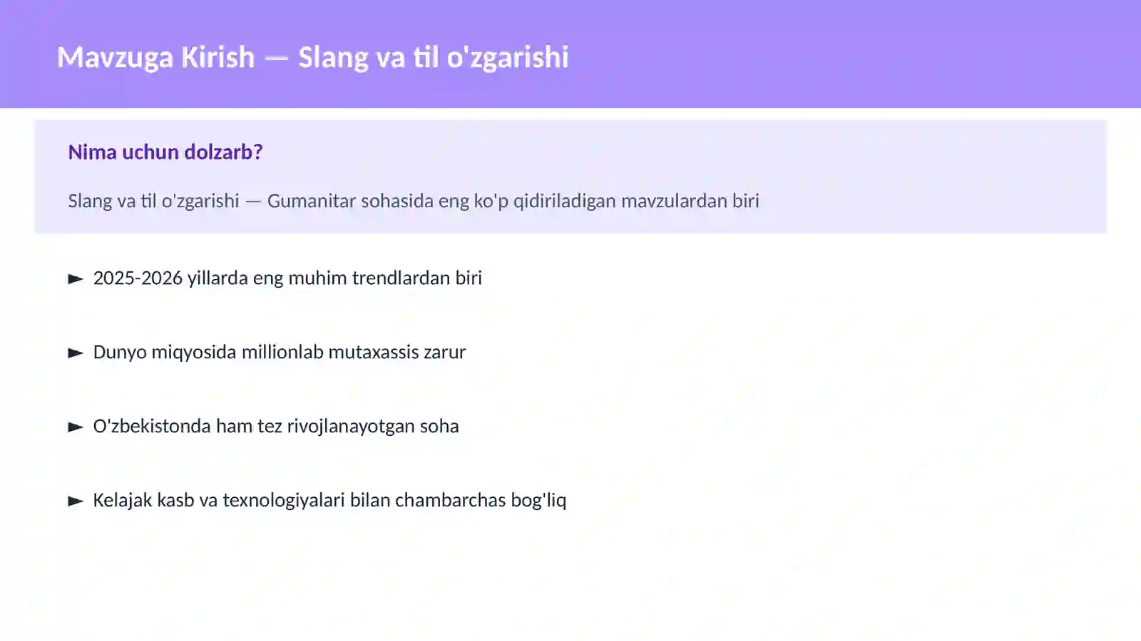 Slang va til o'zgarishi 2