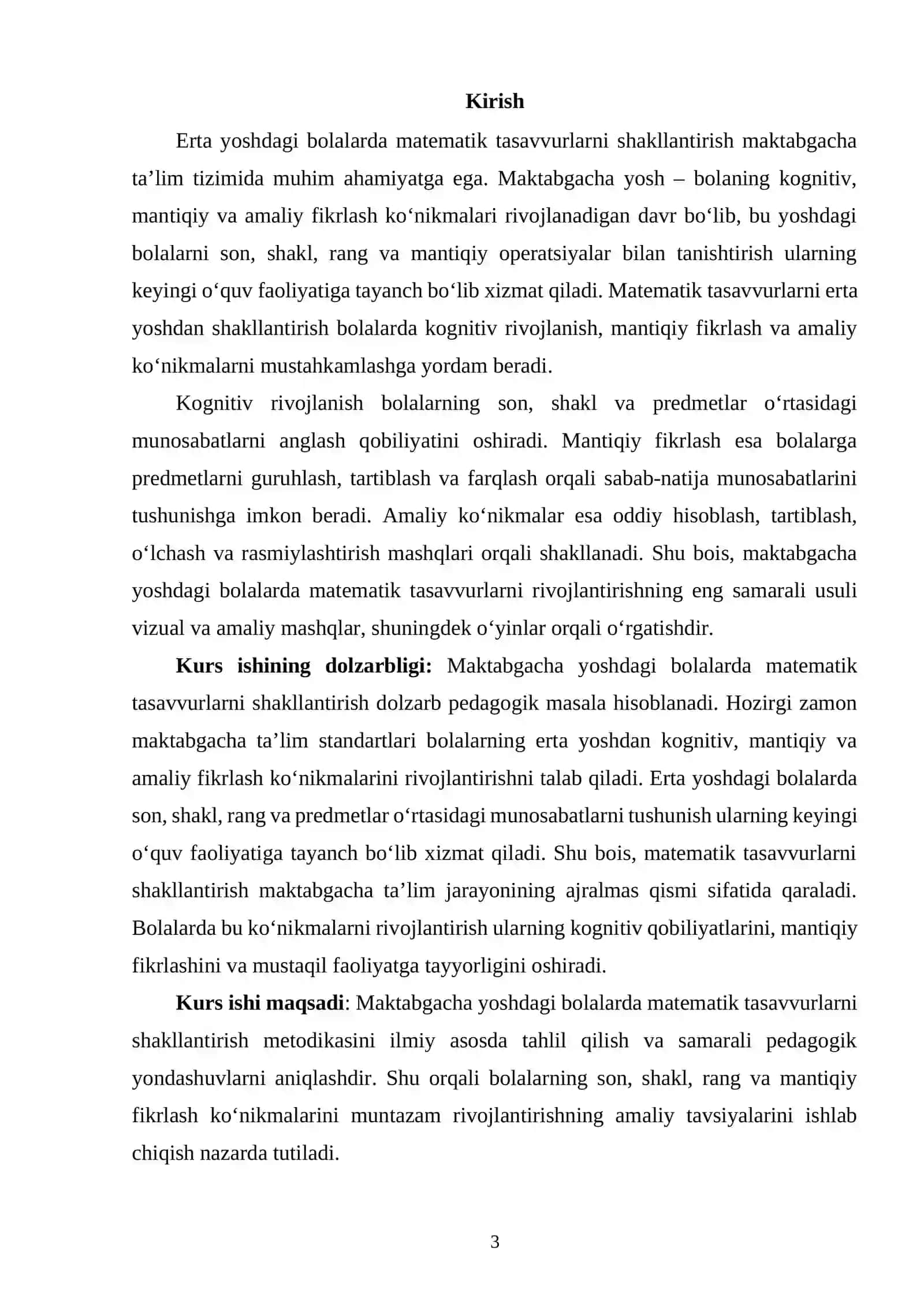 Matematik Tasavvurlarni Shakllantirish Metodikasi 2