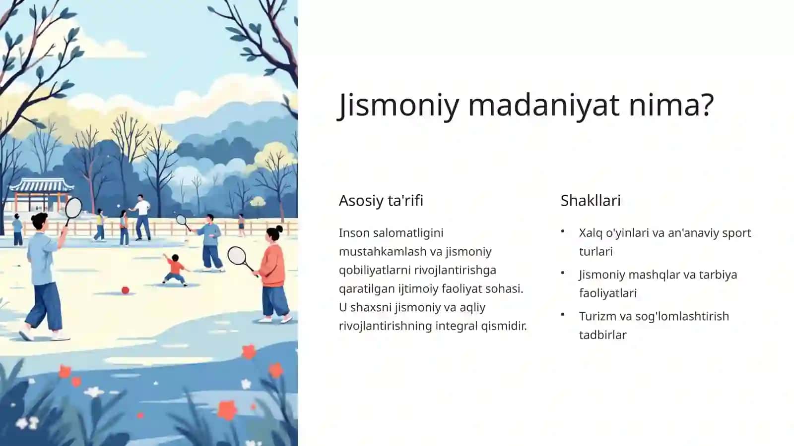 Jismoniy madaniyatning jamiyatdagi vazifalari va shakllari 2