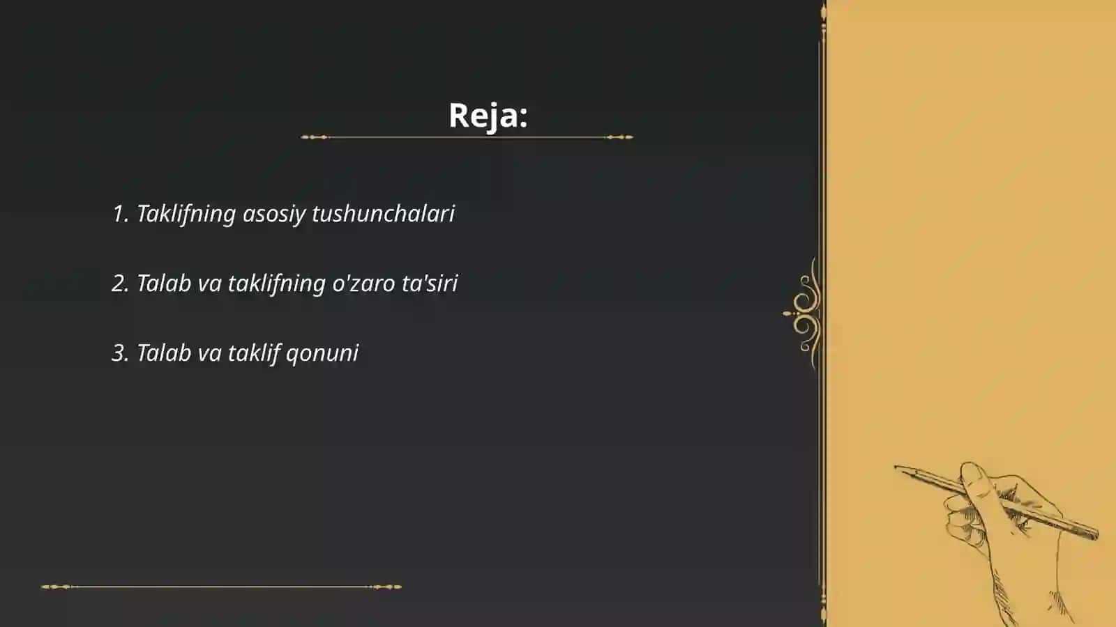 Taklifning asosiy tushunchalari 2