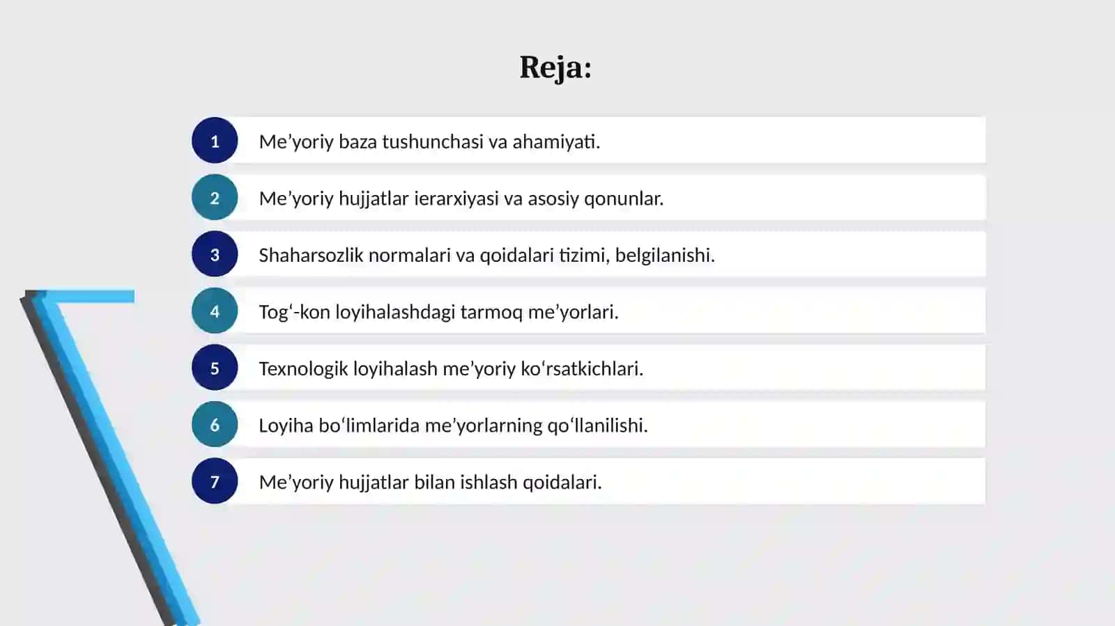 Loyihalashning me’yoriy bazasi 2