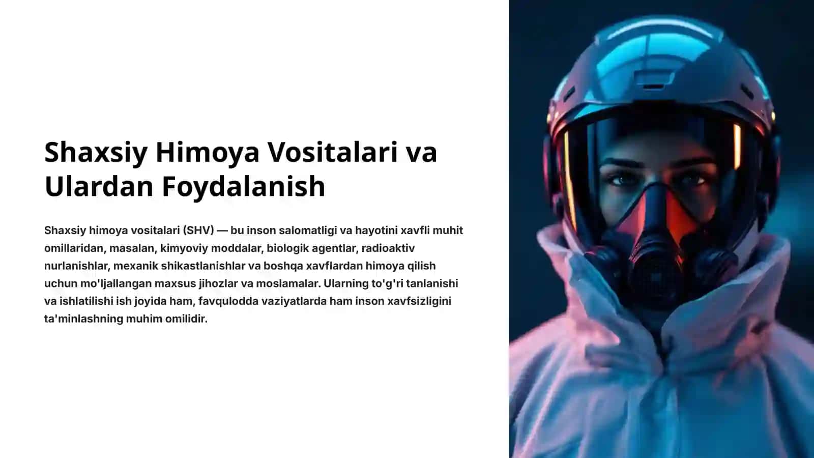 Shaxsiy Himoya Vositalari va Ulardan Foydalanish 2