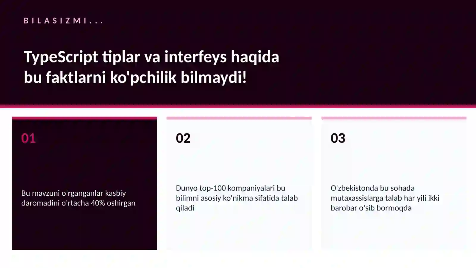 TypeScript tiplar va interfeys 2