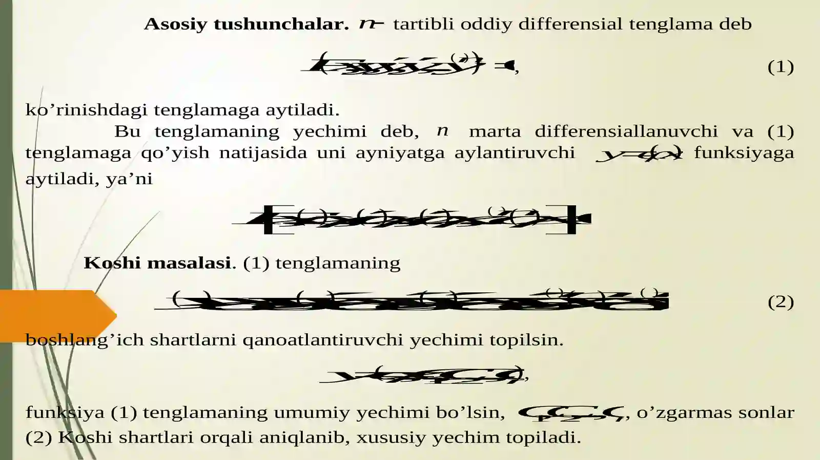 Yuqori tartibli differensial tenglamalar 2