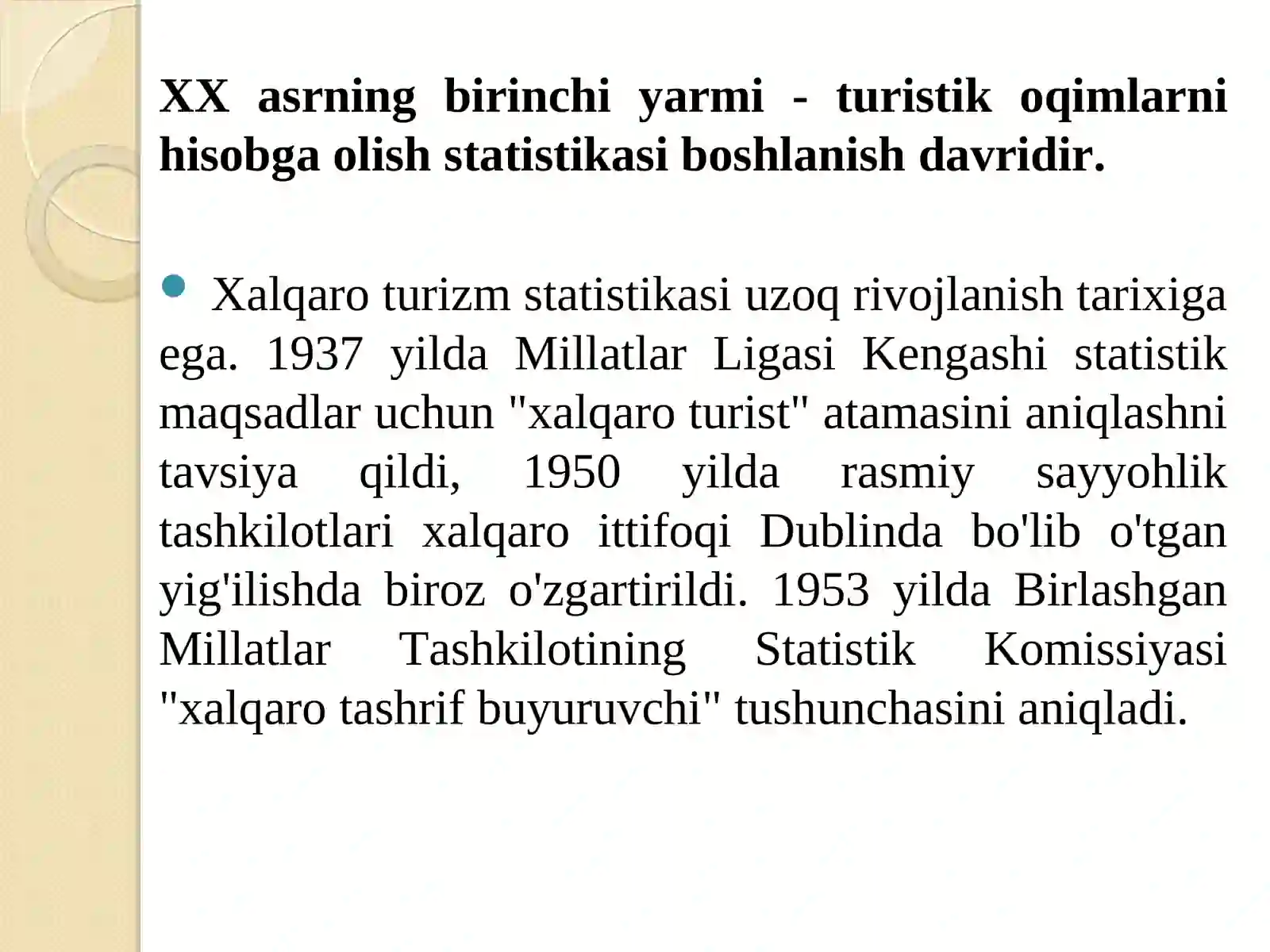 Xalqaro turizm statistikasi 2